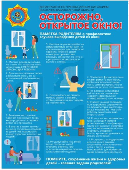 Памятка, "Осторожно, открытые окна!"